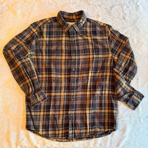 St. John's Bay Brown & Tan Plaid Classic Flannel Shirt
